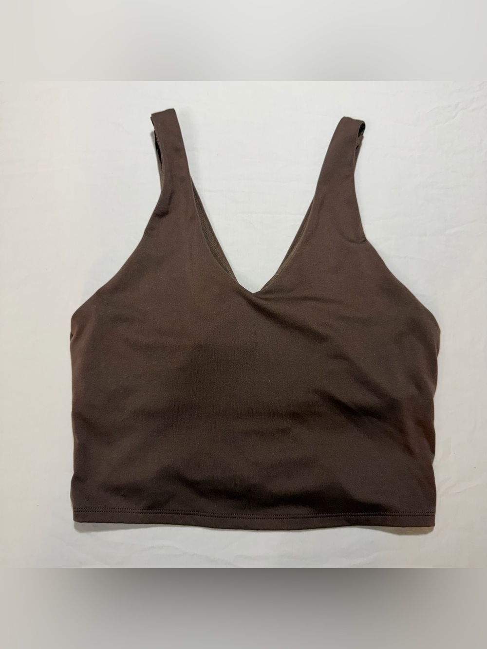Women's Chocolate V-Neck Crop Tank Top